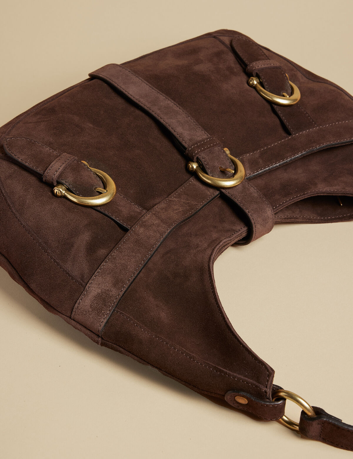 BOLSO HEBILLAS SERRAJE MARRÓN