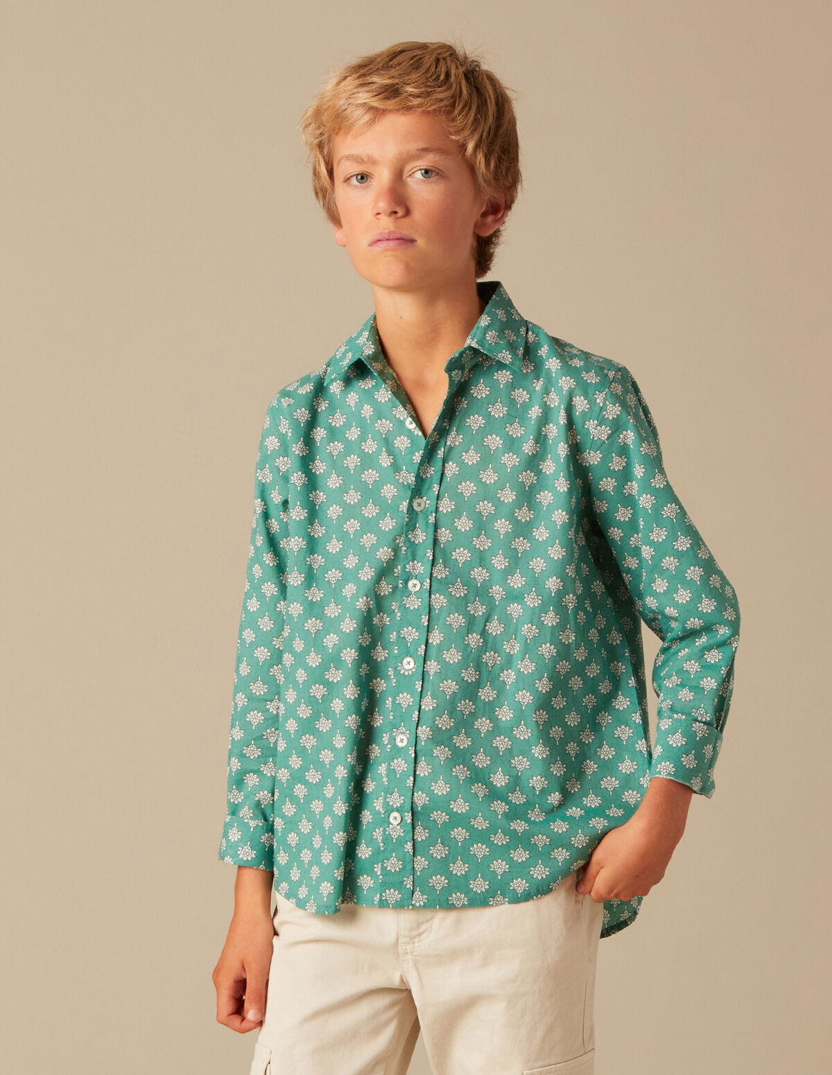 CAMISA HOJAS AZUL
