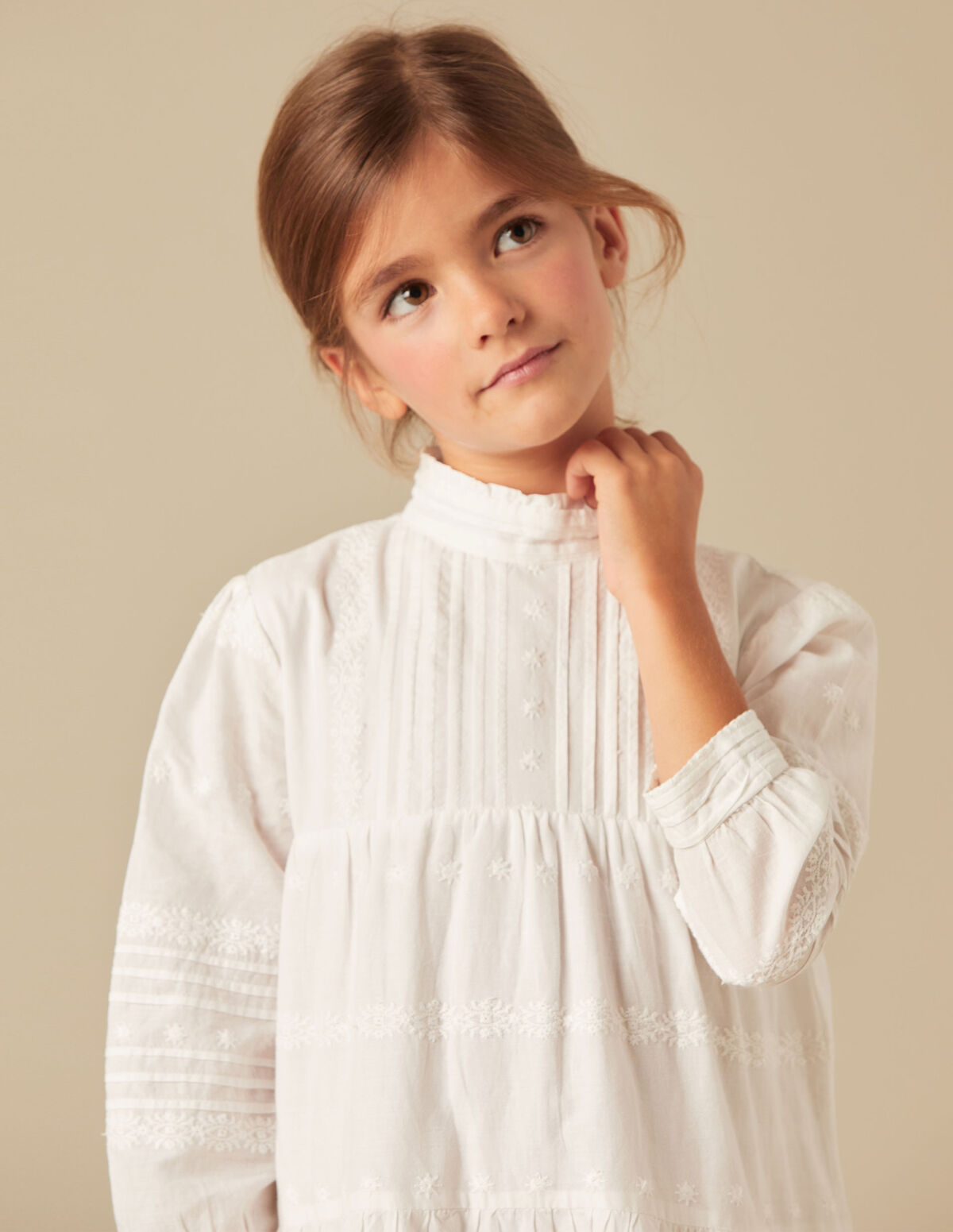 White turtleneck First Communion dress