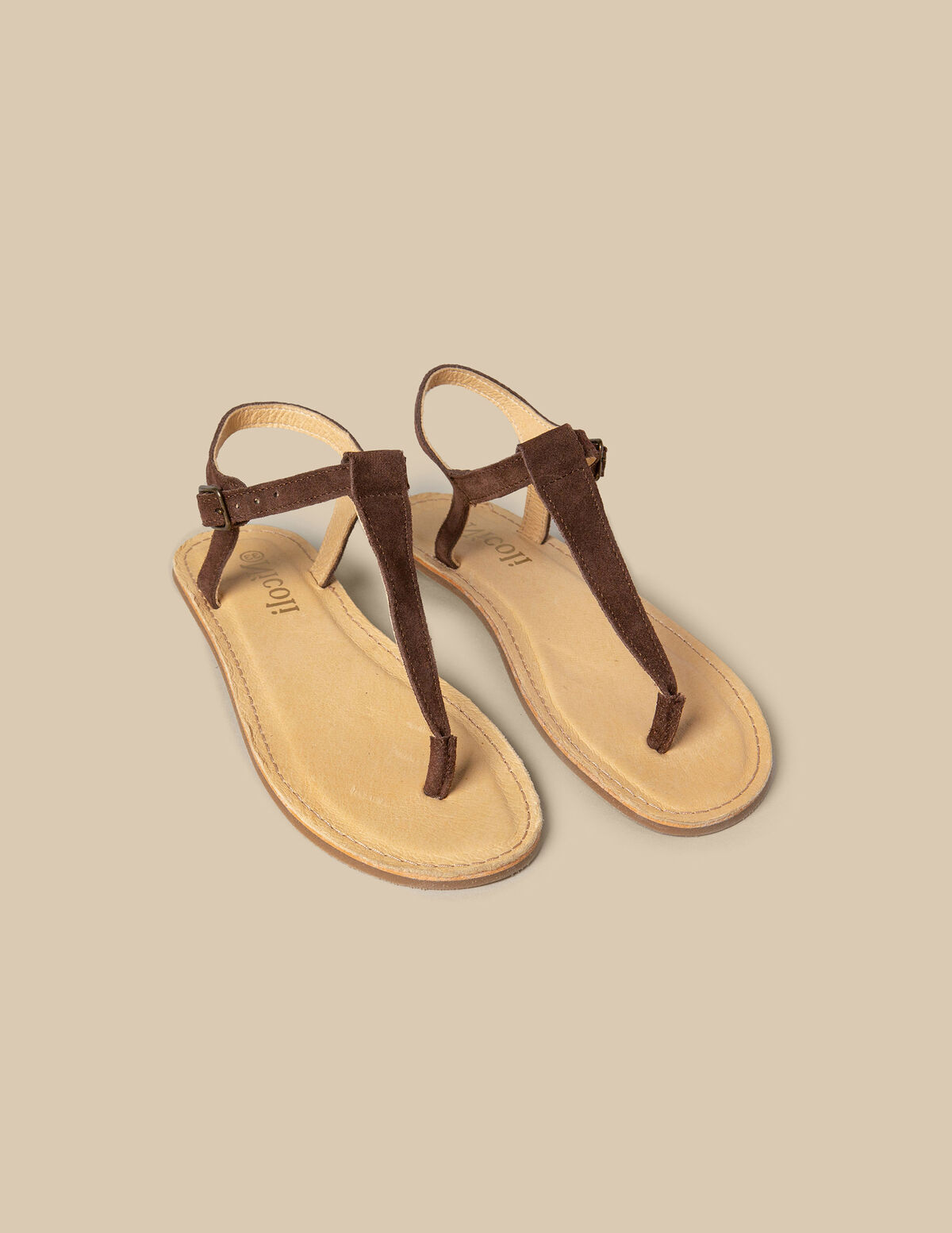 Sandale cuir taupe mini
