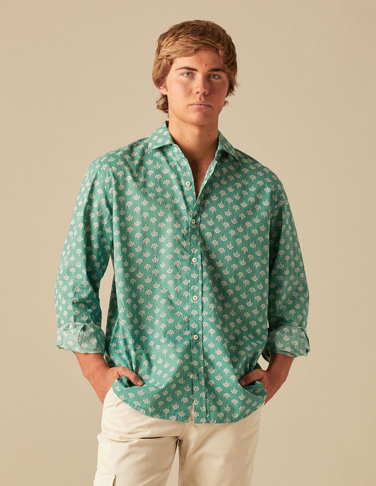 CAMISA HOJAS AZUL