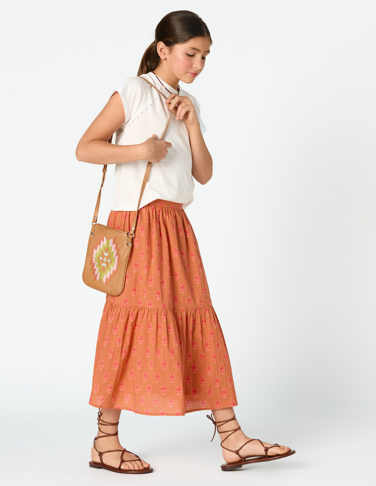ORANGE BUTI SKIRT