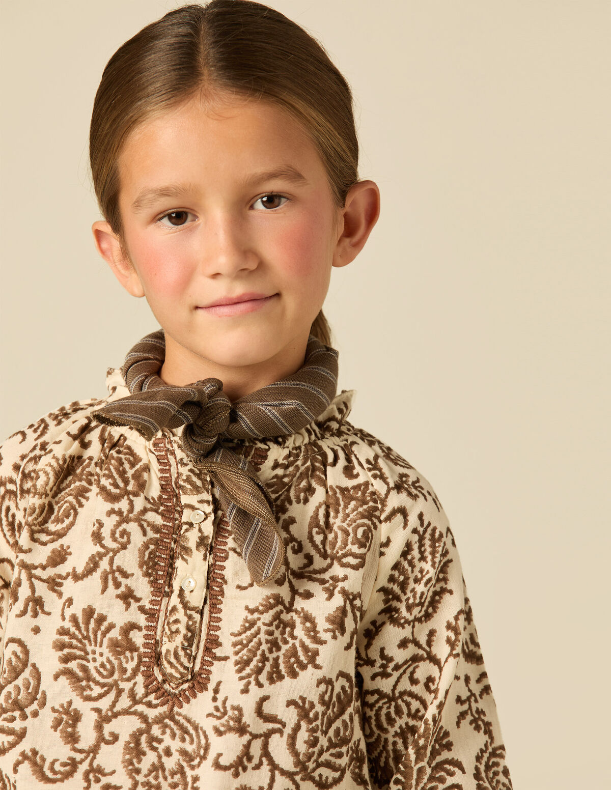 BROWN FLORAL SHIRT