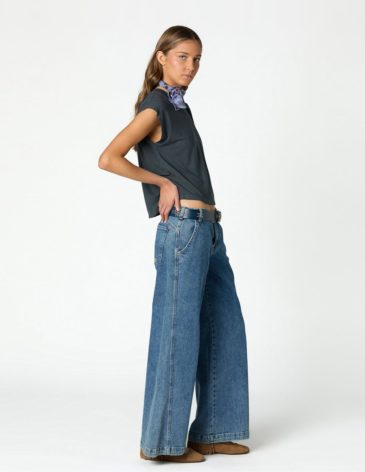 BLUE NN EMBROIDERED TROUSERS