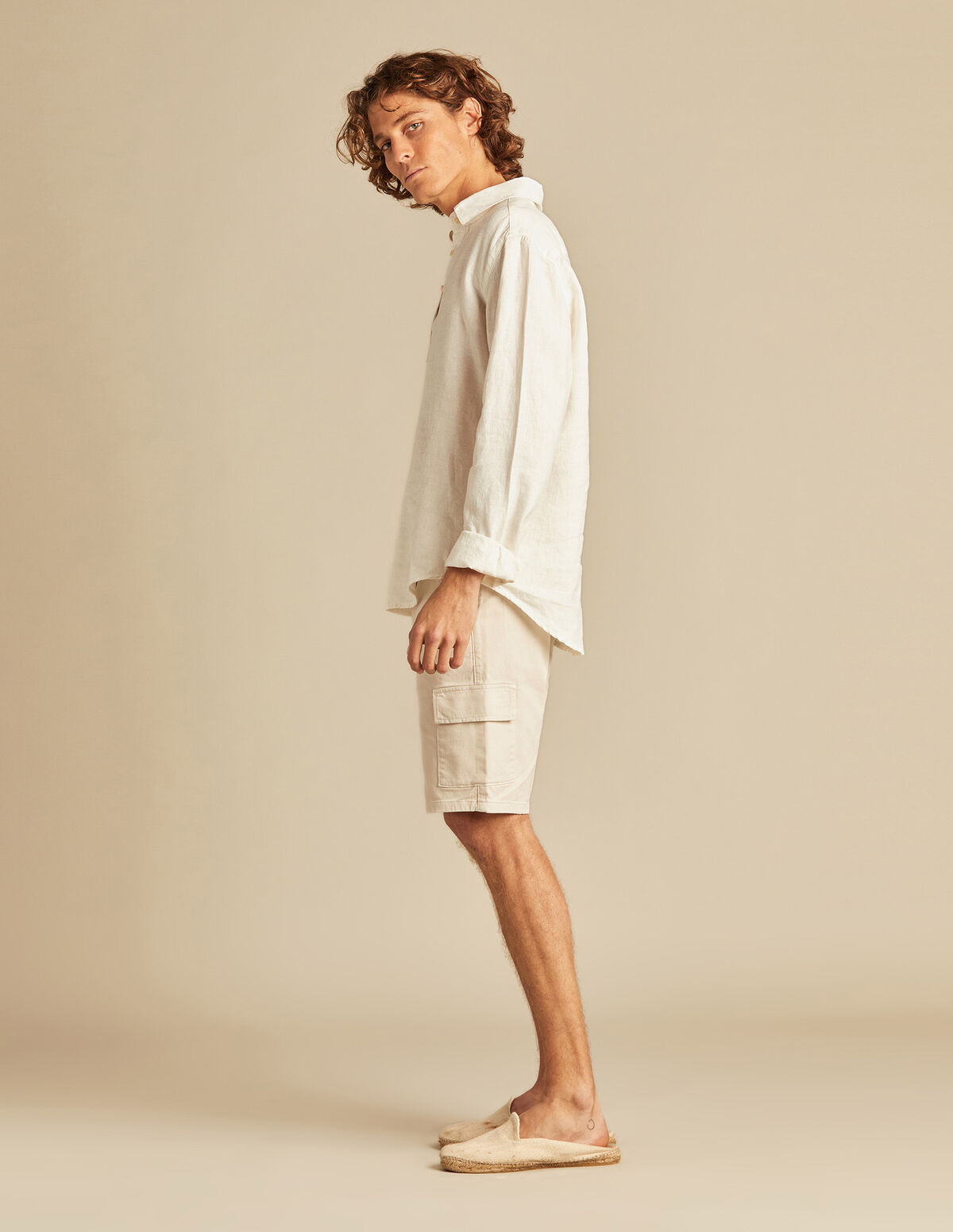 CAMISA POLERA LINO BLANCA