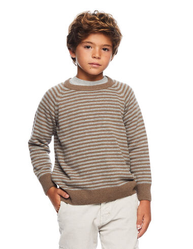 Brown stripe round neck jumper - View all > - Nícoli