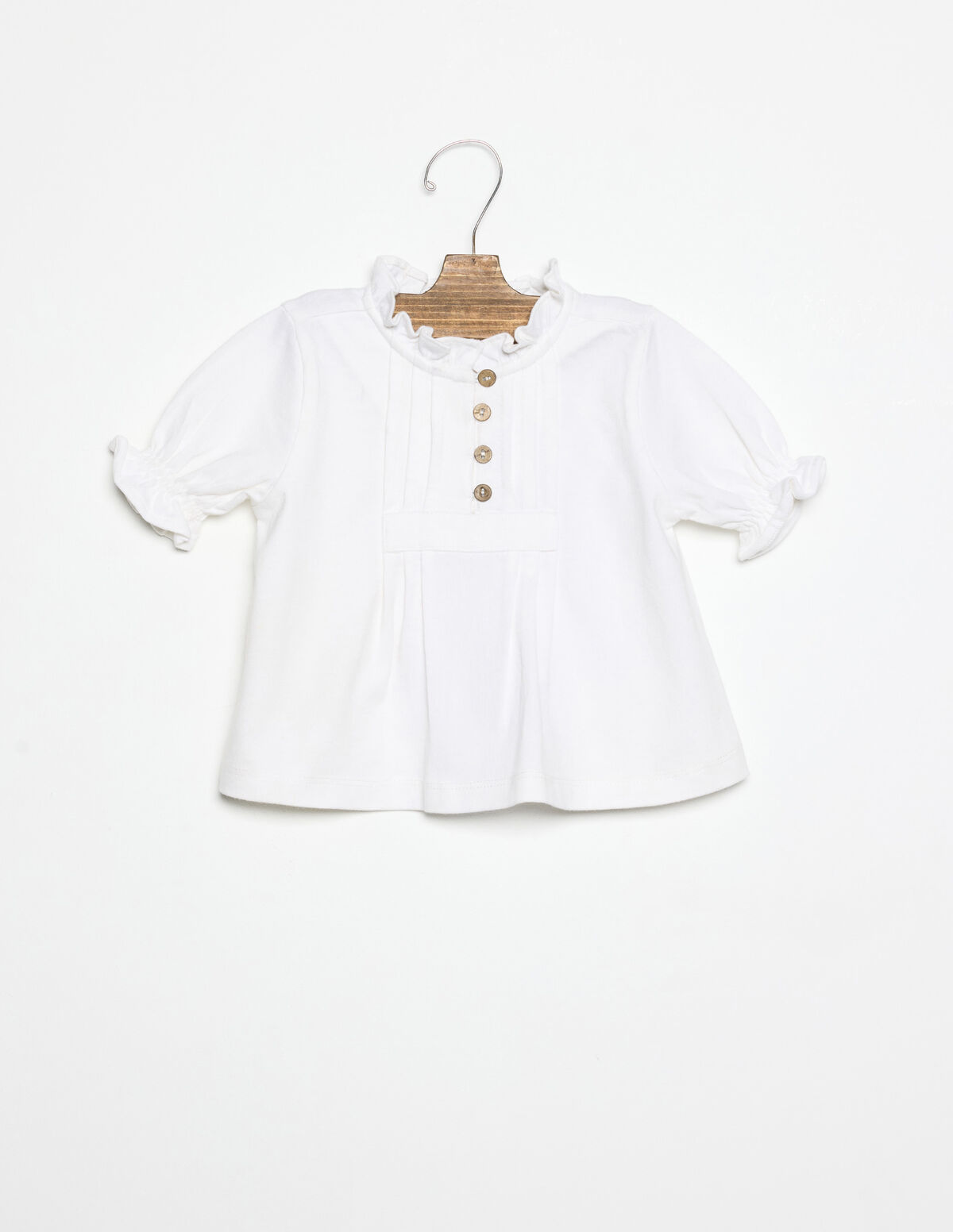 T-SHIRT &Agrave; MANCHES BALLON WHITE