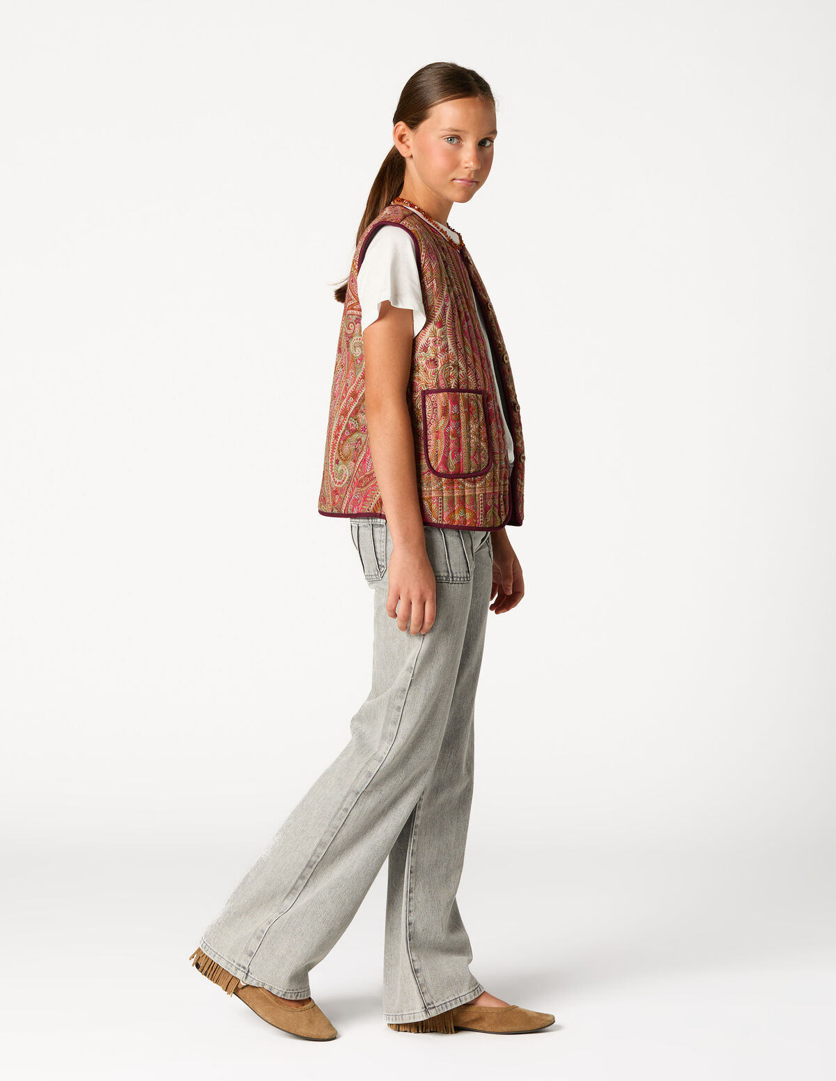 GILET MOTIF CACHEMIRE 