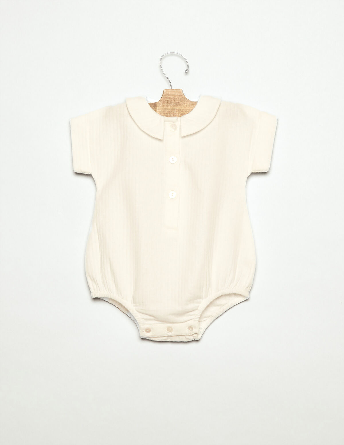 WHITE PIQU&Eacute; PLAYSUIT