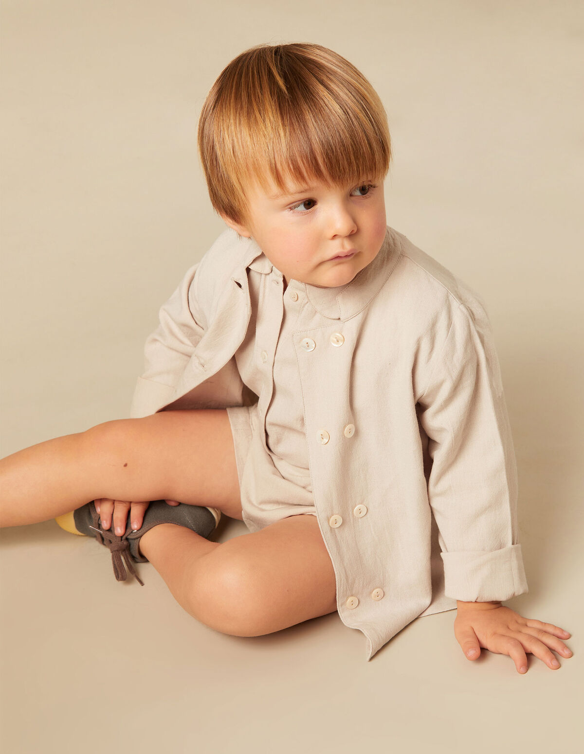 SAND GRANDAD COLLAR JACKET