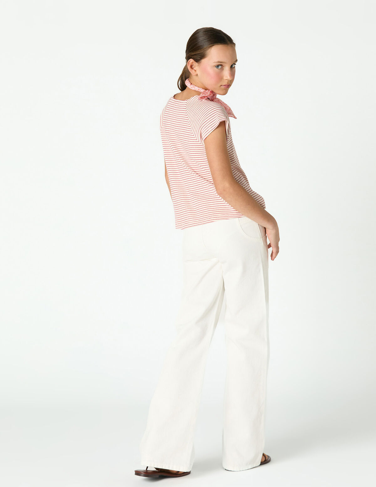 CAL&Ccedil;AS DENIM BRANCO COM BOLSOS