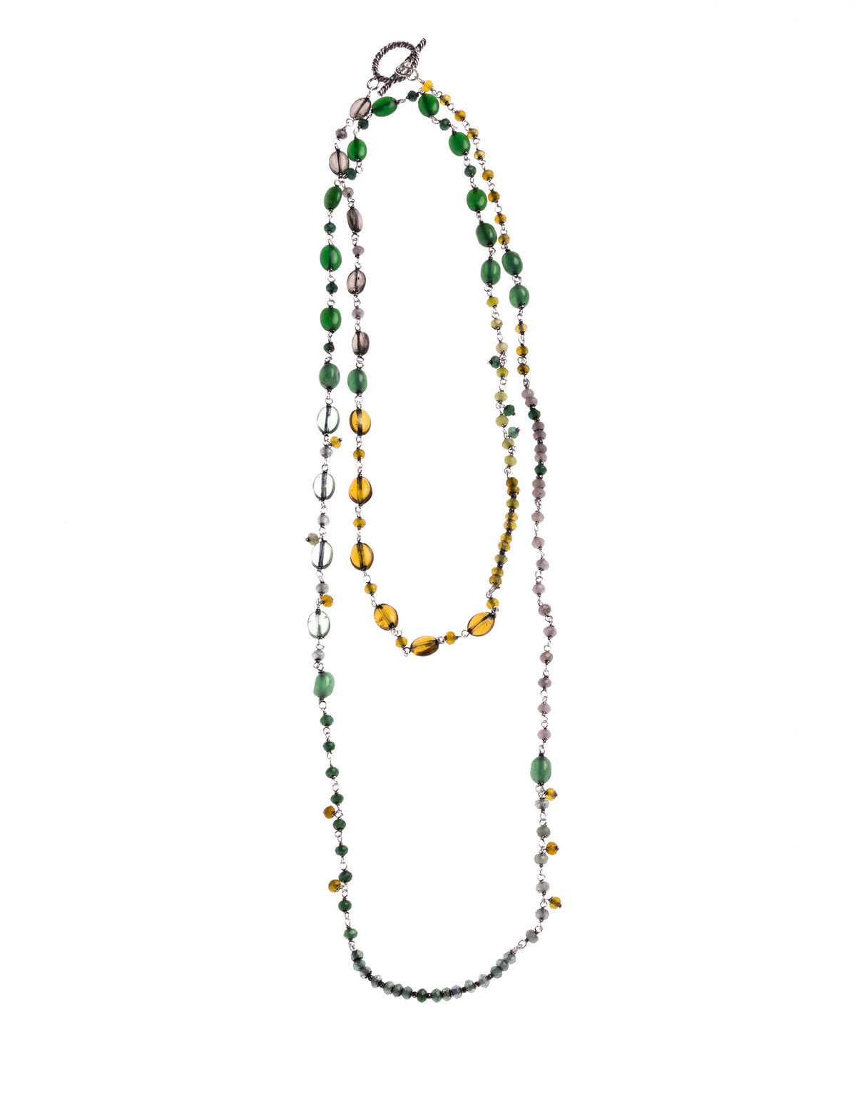 LONG BLUE STONES NECKLACE