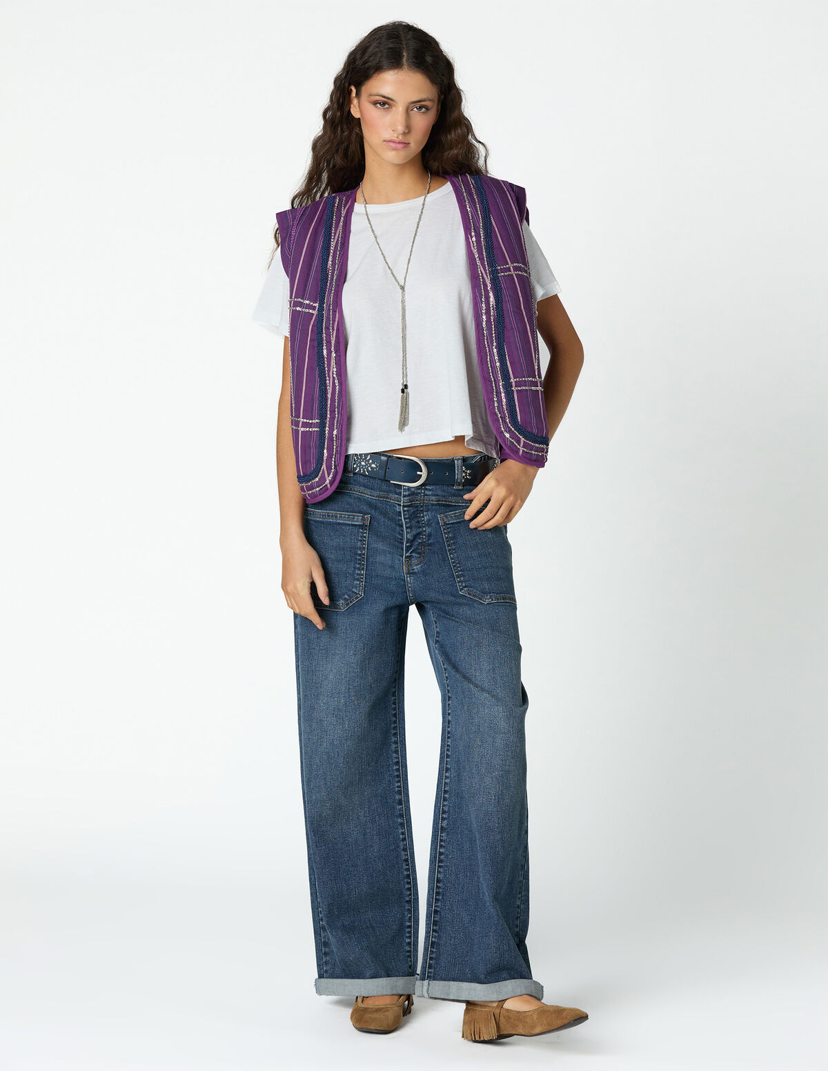 JEANS BOT&Otilde;ES C&Oacute;S CINZENTO-AZUL