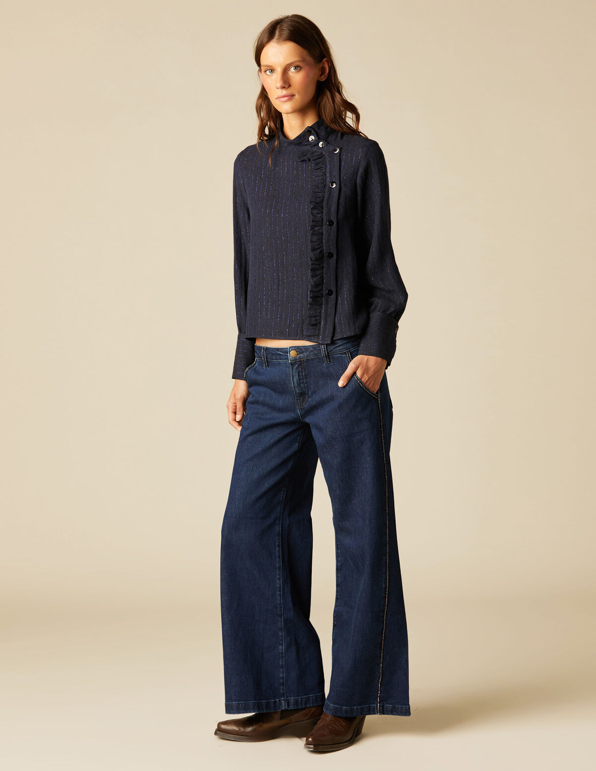 BLUE SPARKLE TRIM JEANS