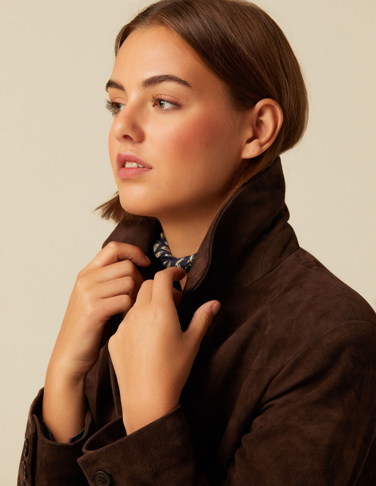 BROWN SPLIT LEATHER BLAZER