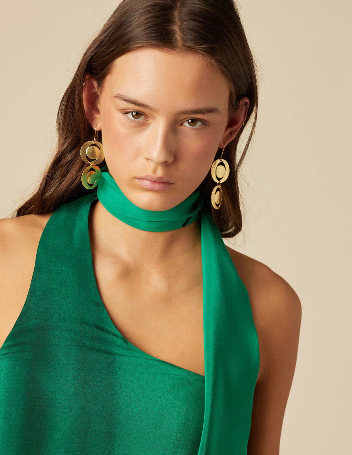 VESTIDO SEDA PRINT VERDE
