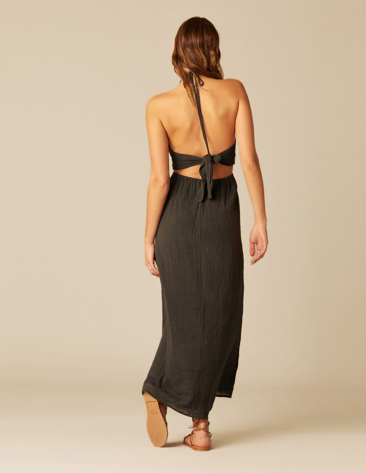 VESTIDO ABERTURAS ANTRACITA