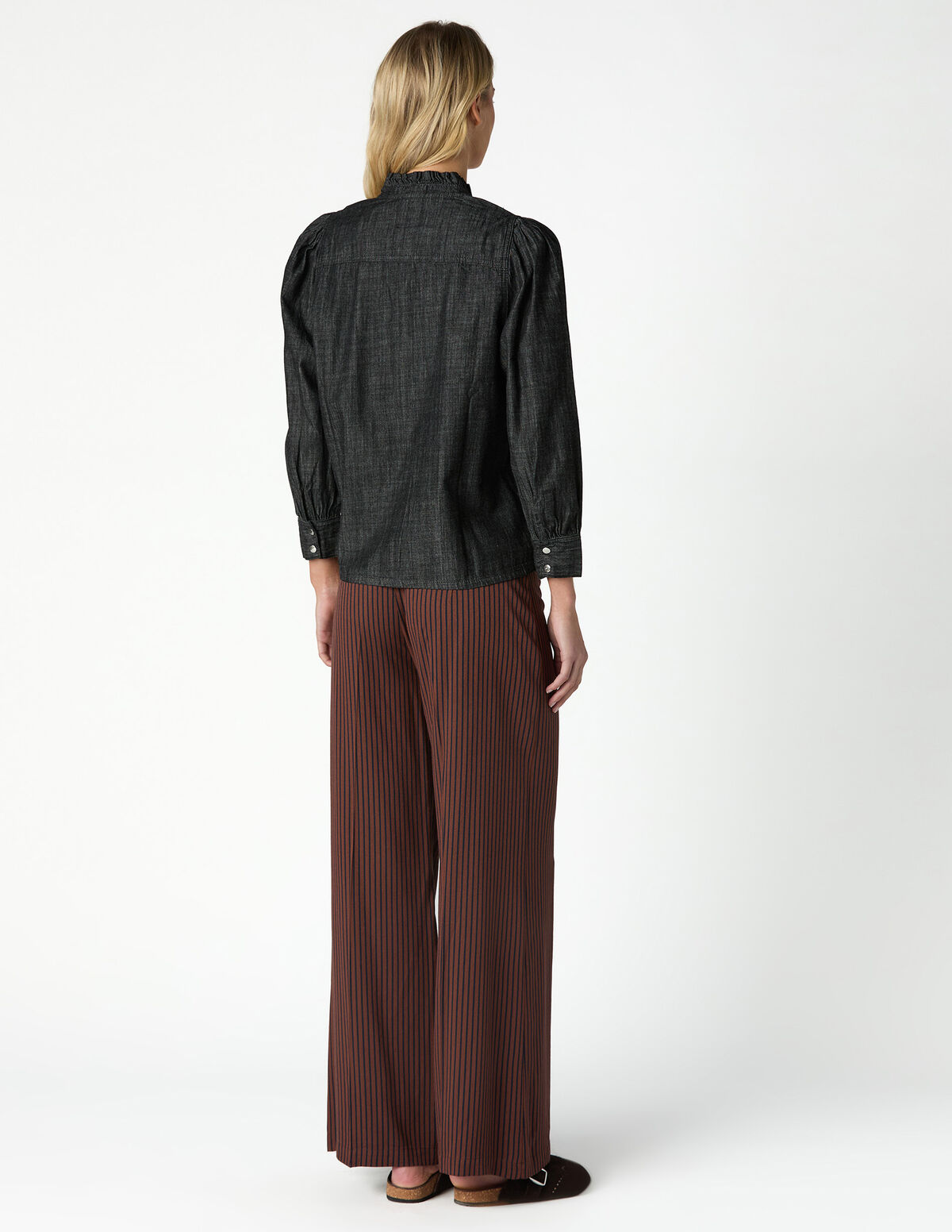 BROWN STRIPED TROUSERS