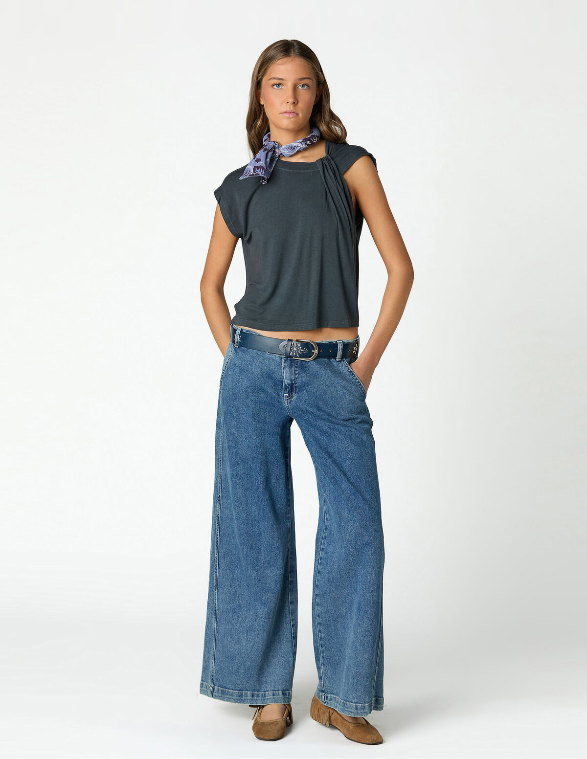 BLUE NN EMBROIDERED TROUSERS