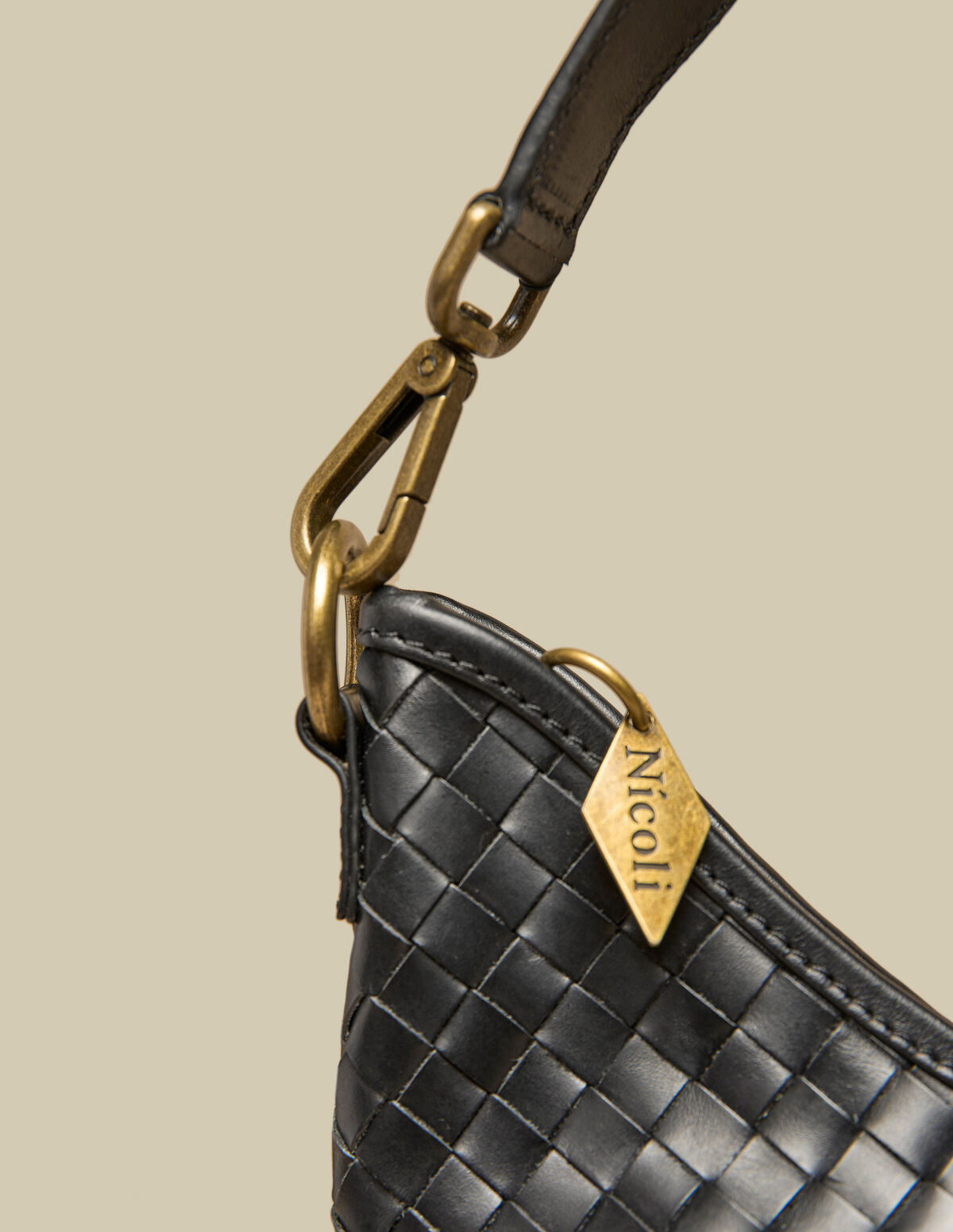 MINI SAC TRESSÉ NOIR
