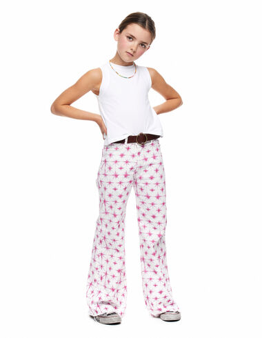 Pantalon wide leg print étoiles rose - Voir tout > - Nícoli
