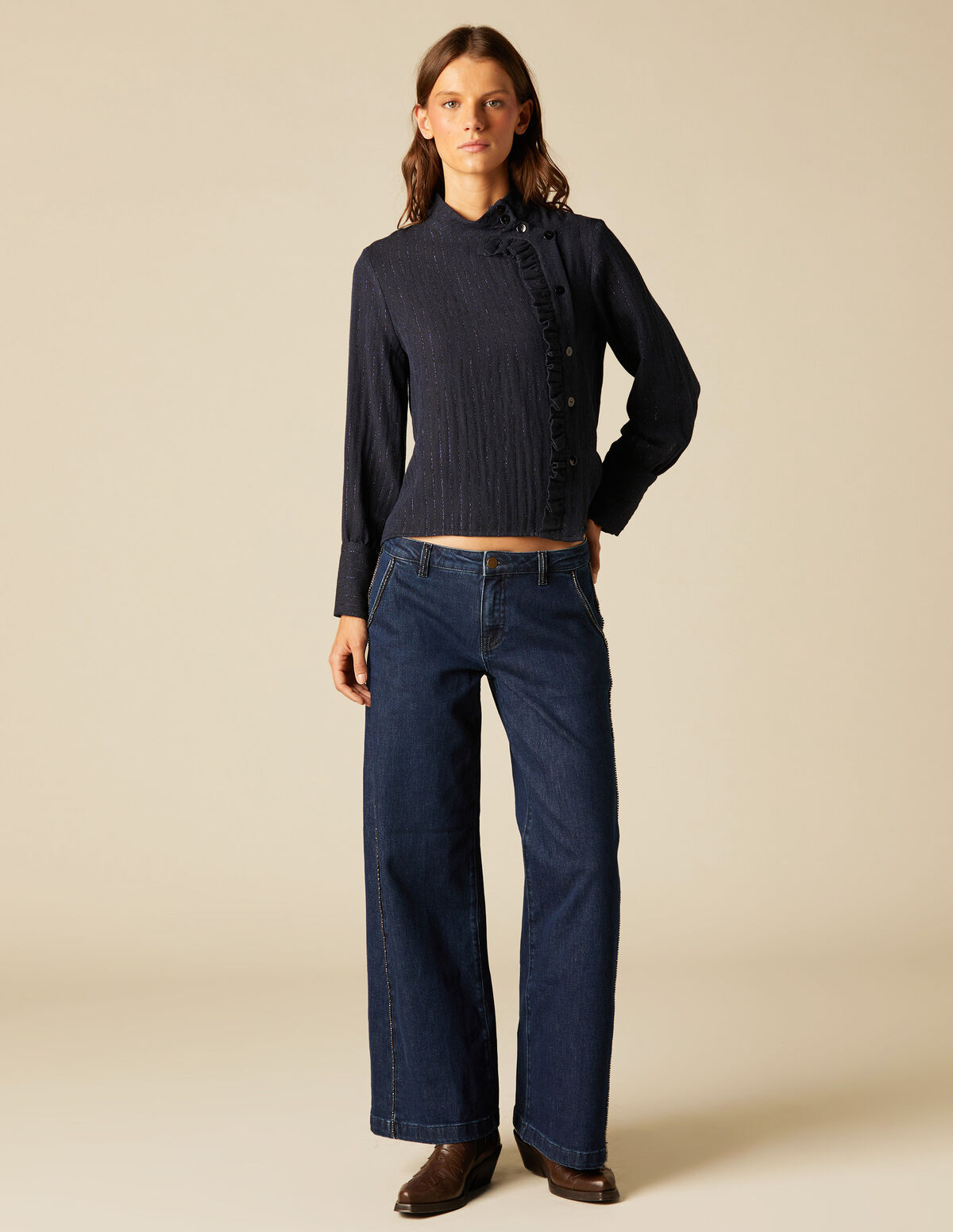 BLUE SPARKLE TRIM JEANS