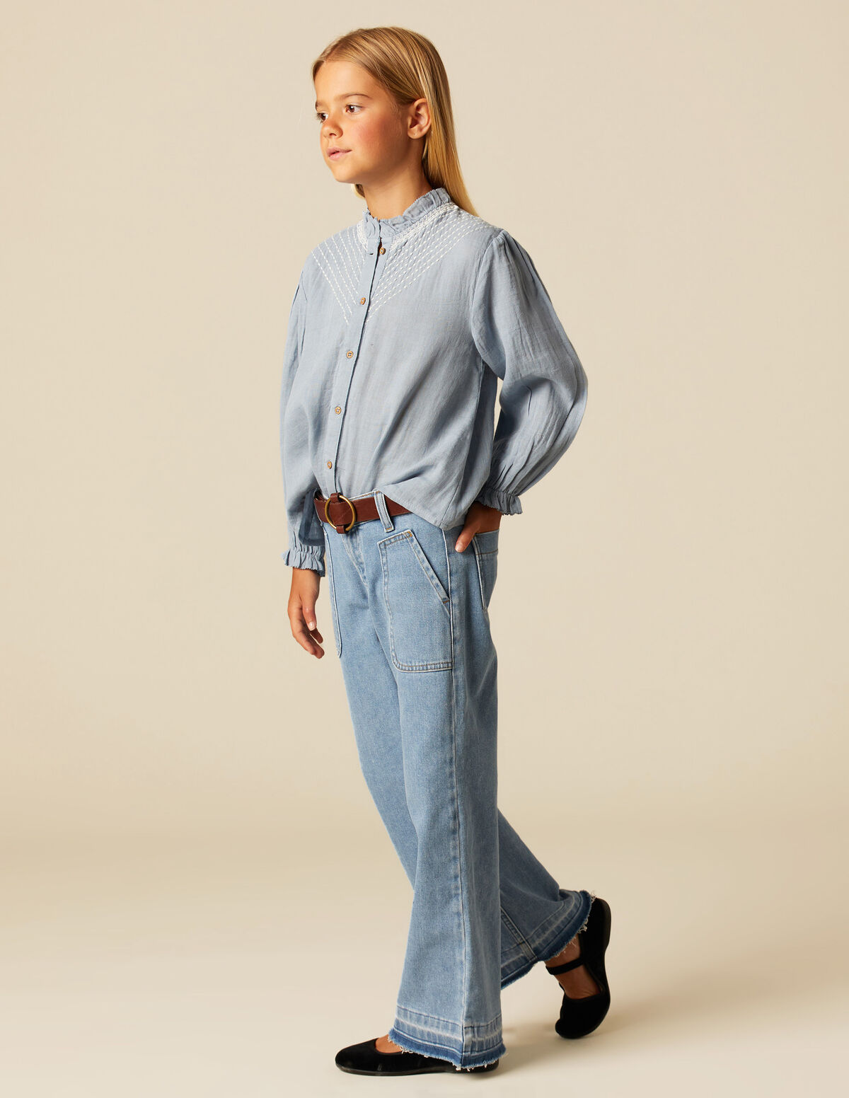 BLUE WIDE LEG JEANS