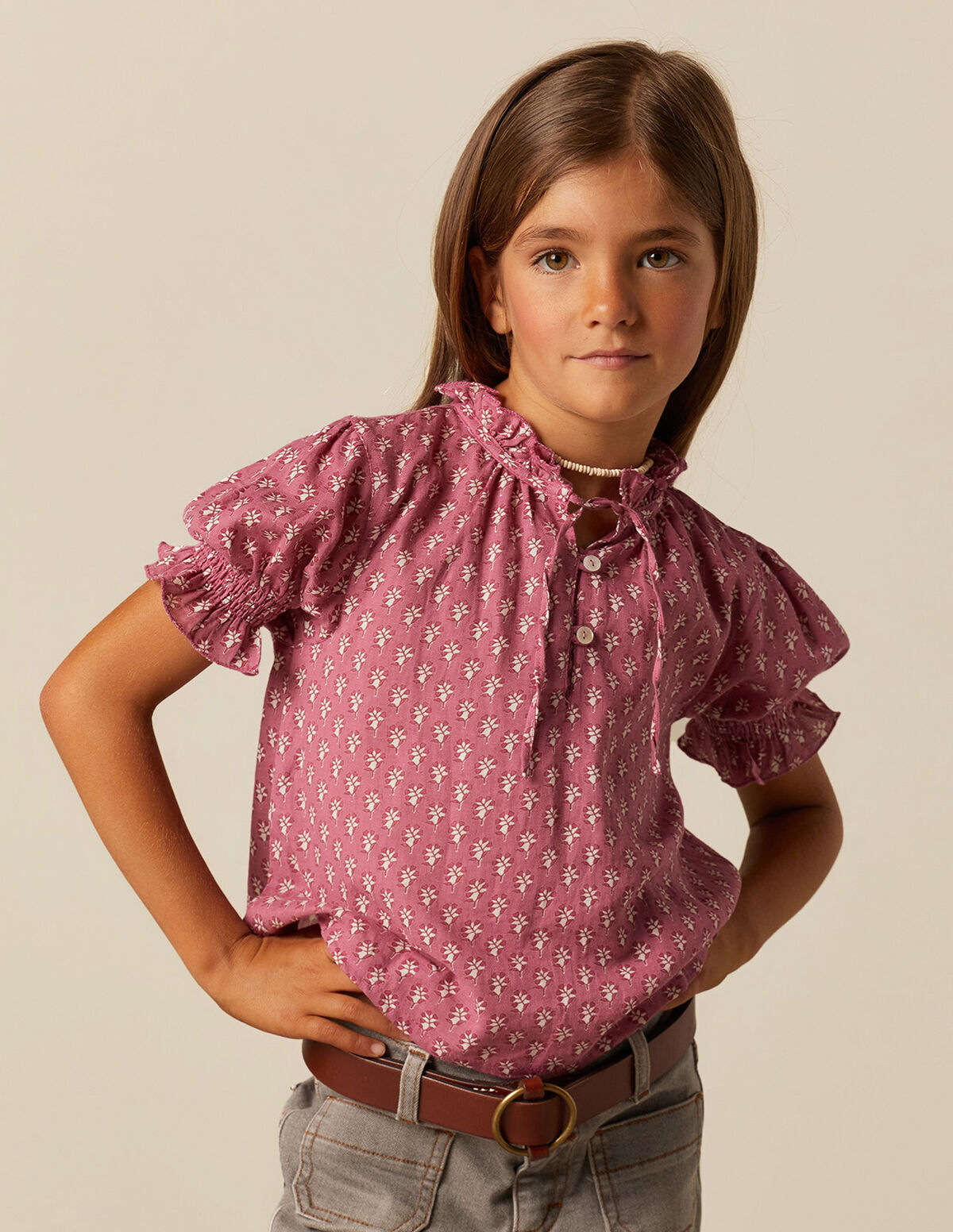 CAMISA FLOR RAMITO AZUL