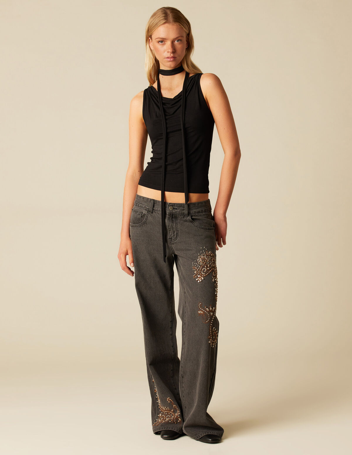 TOP FOULARD AZUL OSCURO