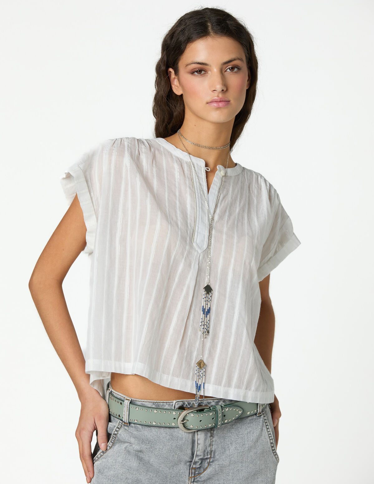 BIG BLUE LUREX SHIRT