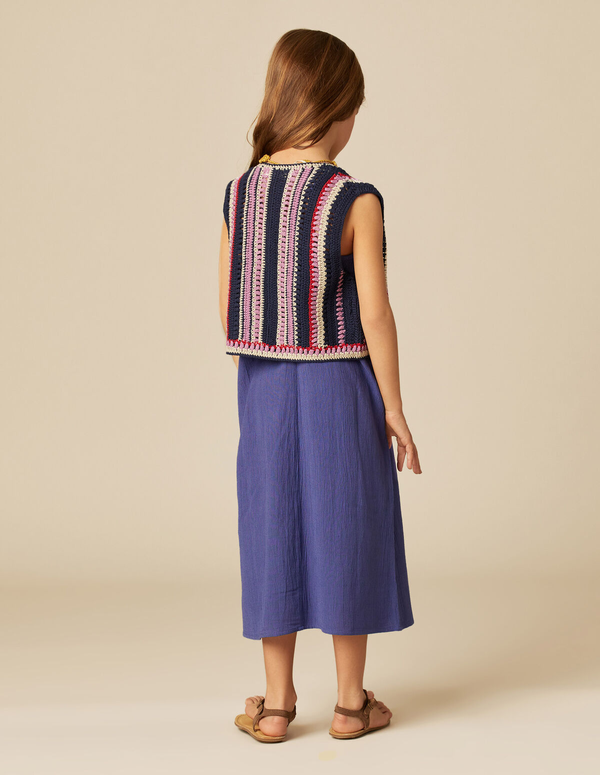 GILET TRICOT BLEU