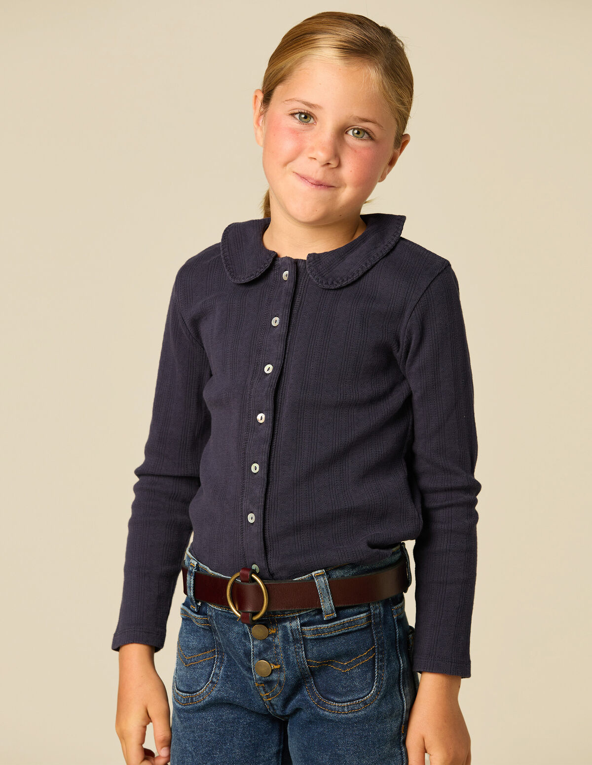 BLUEBERRY POINTELLE T-SHIRT