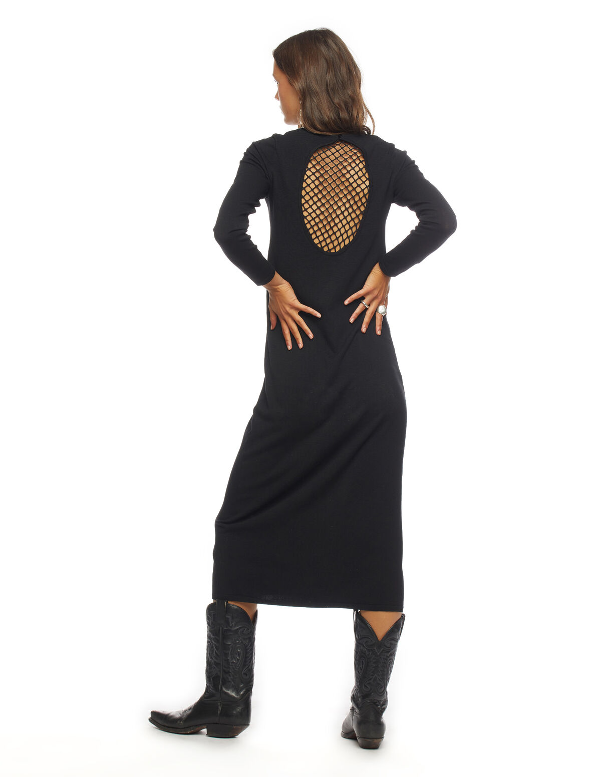 ROBE MAILLE MANCHES LONGUES RED NOIRE