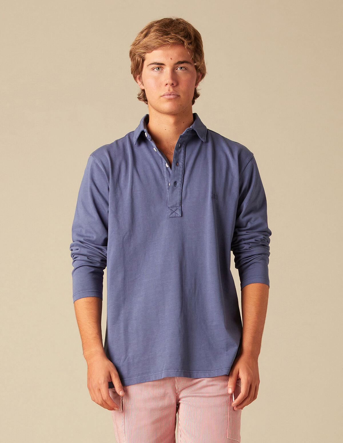 STRAWBERRY LONG-SLEEVED POLO SHIRT