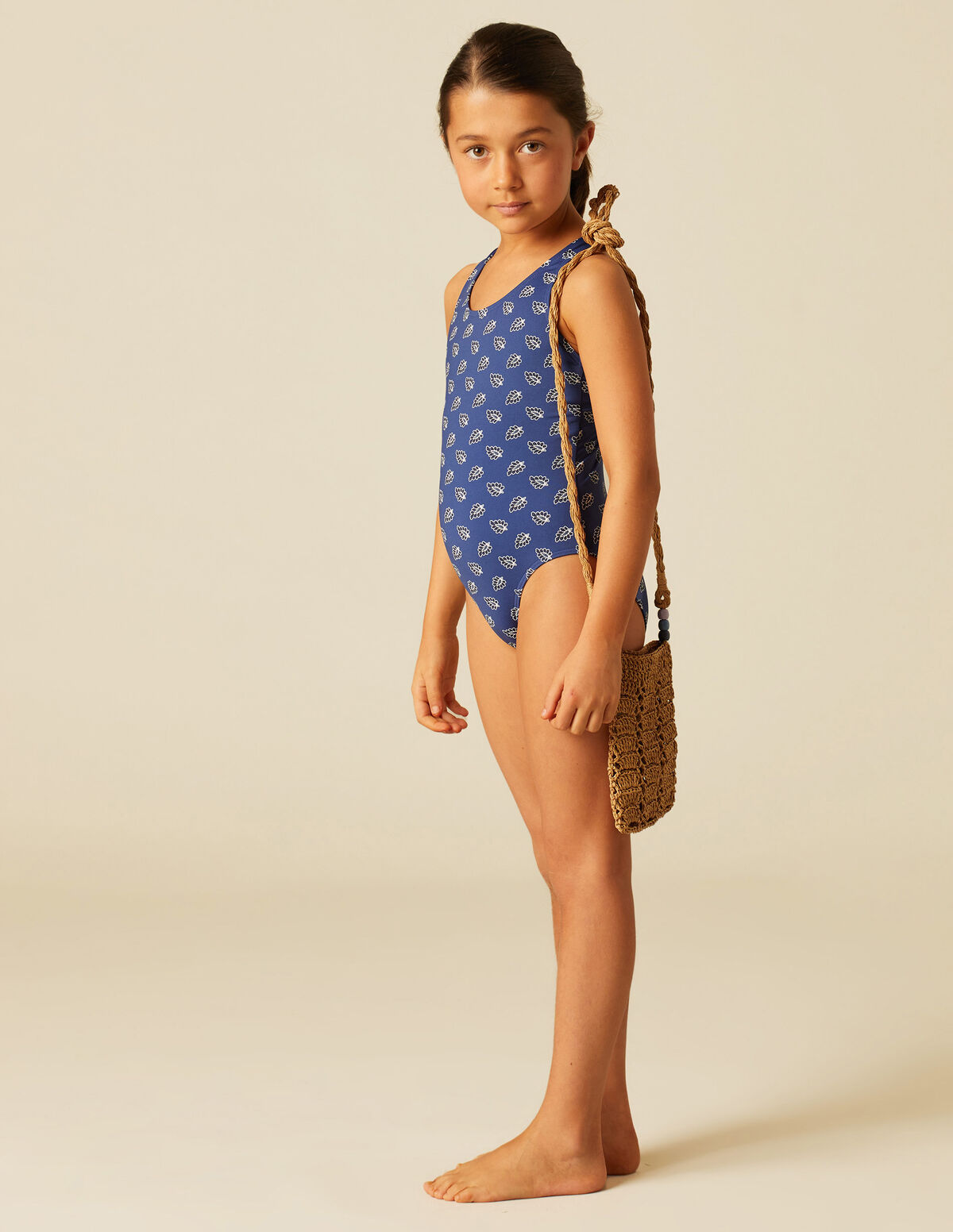MAILLOT DE BAIN FEUILLES BLEU