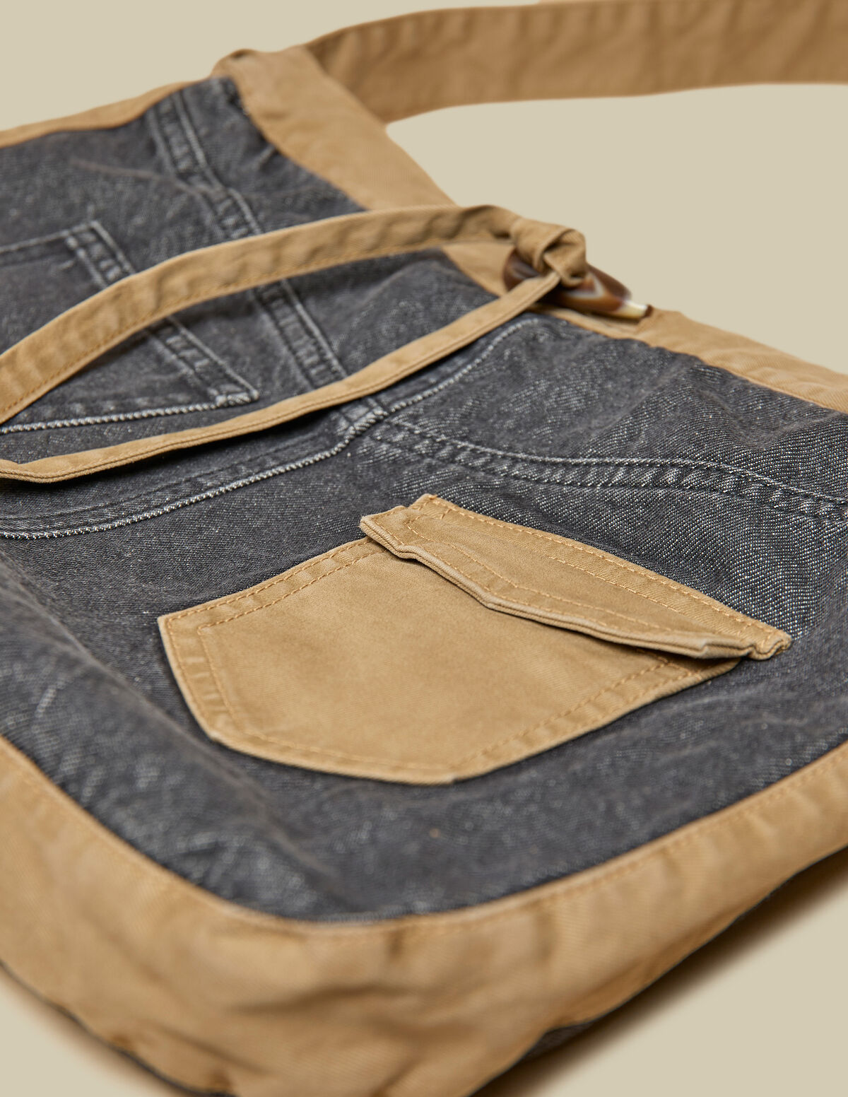 ANTHRACITE DENIM CONTRAST BAG