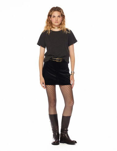 Black velvet miniskirt - Clothing - Nícoli