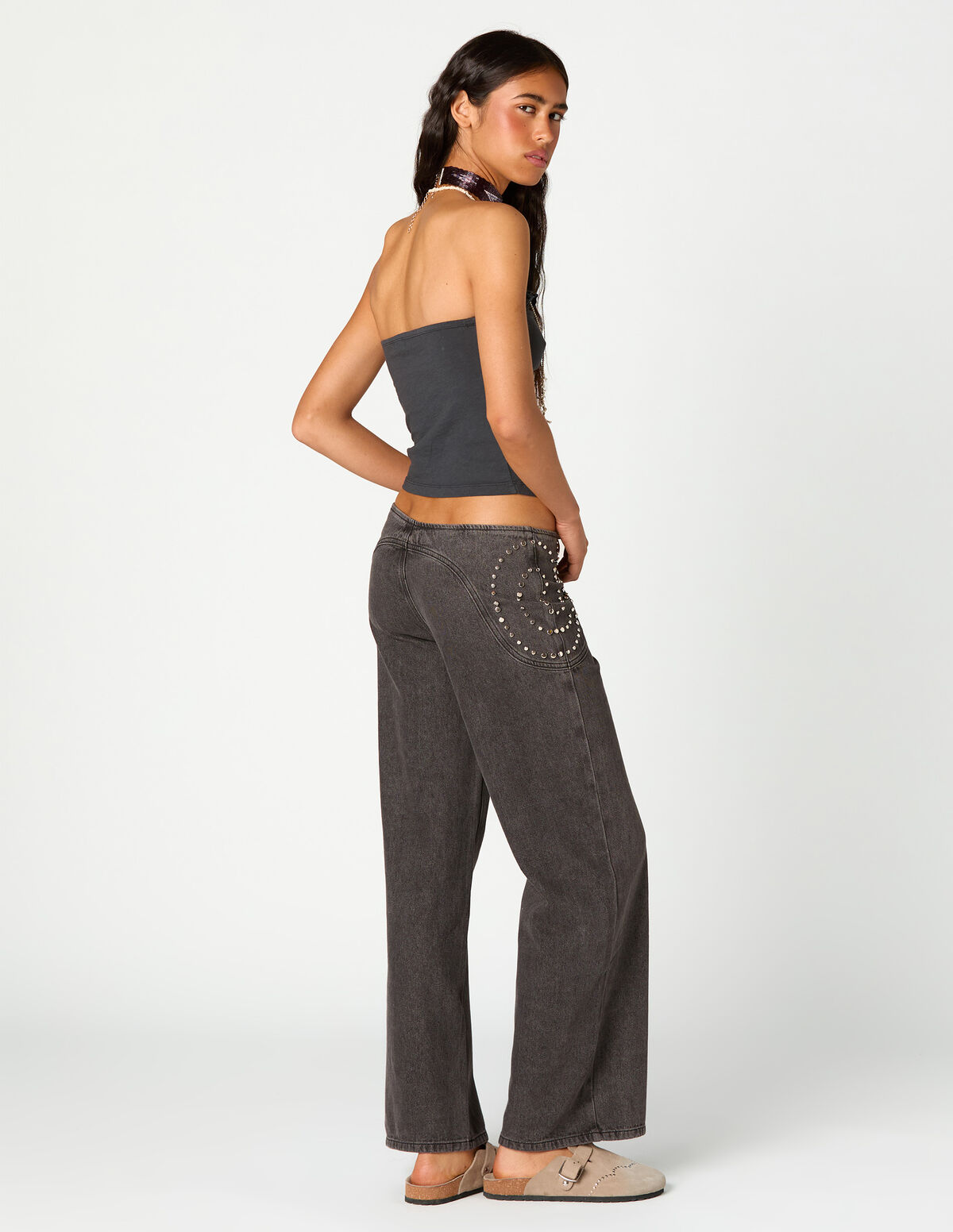 ANTHRACITE RUFFLE T-SHIRT