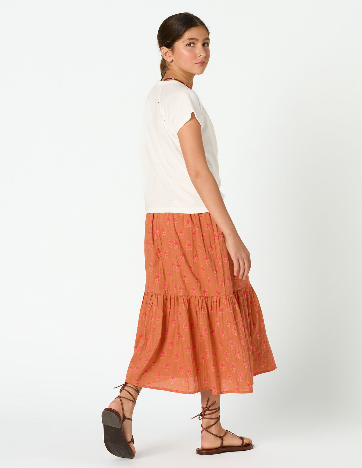 ORANGE BUTI SKIRT