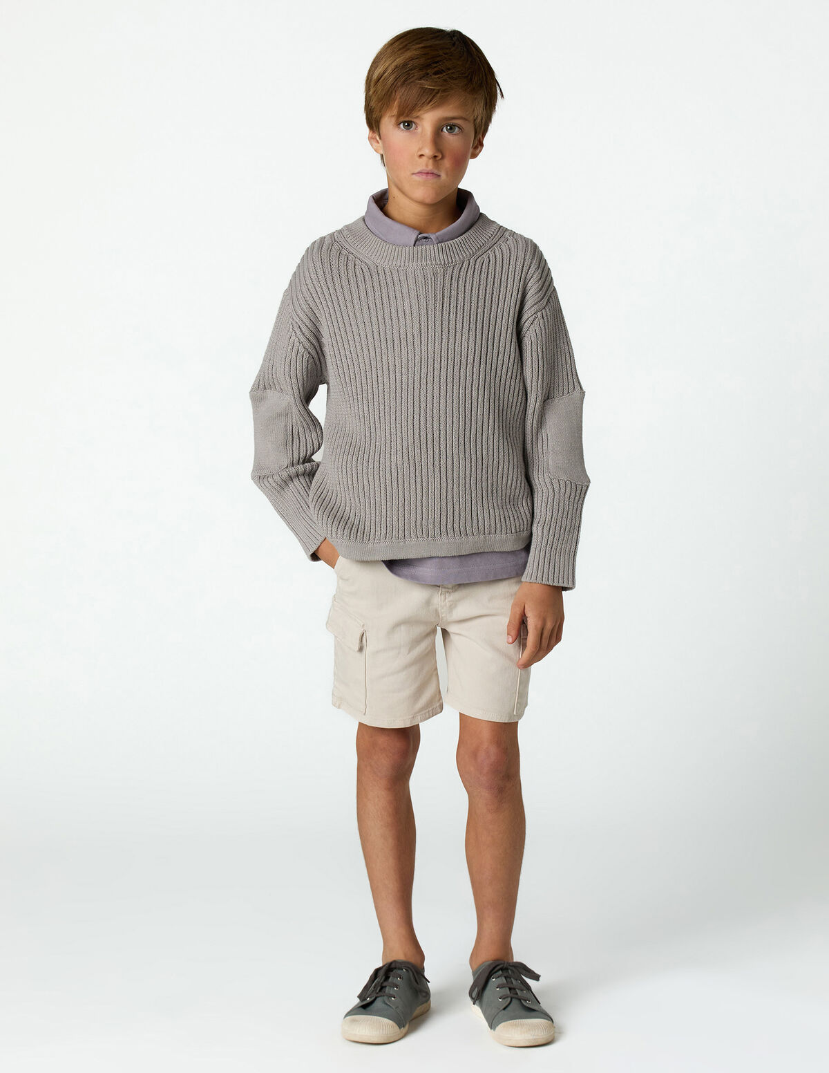 MAROON STRIPED CARGO SHORTS