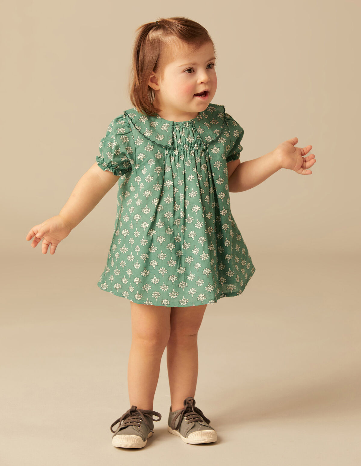 GREEN LEAVES PRINT DRESS
