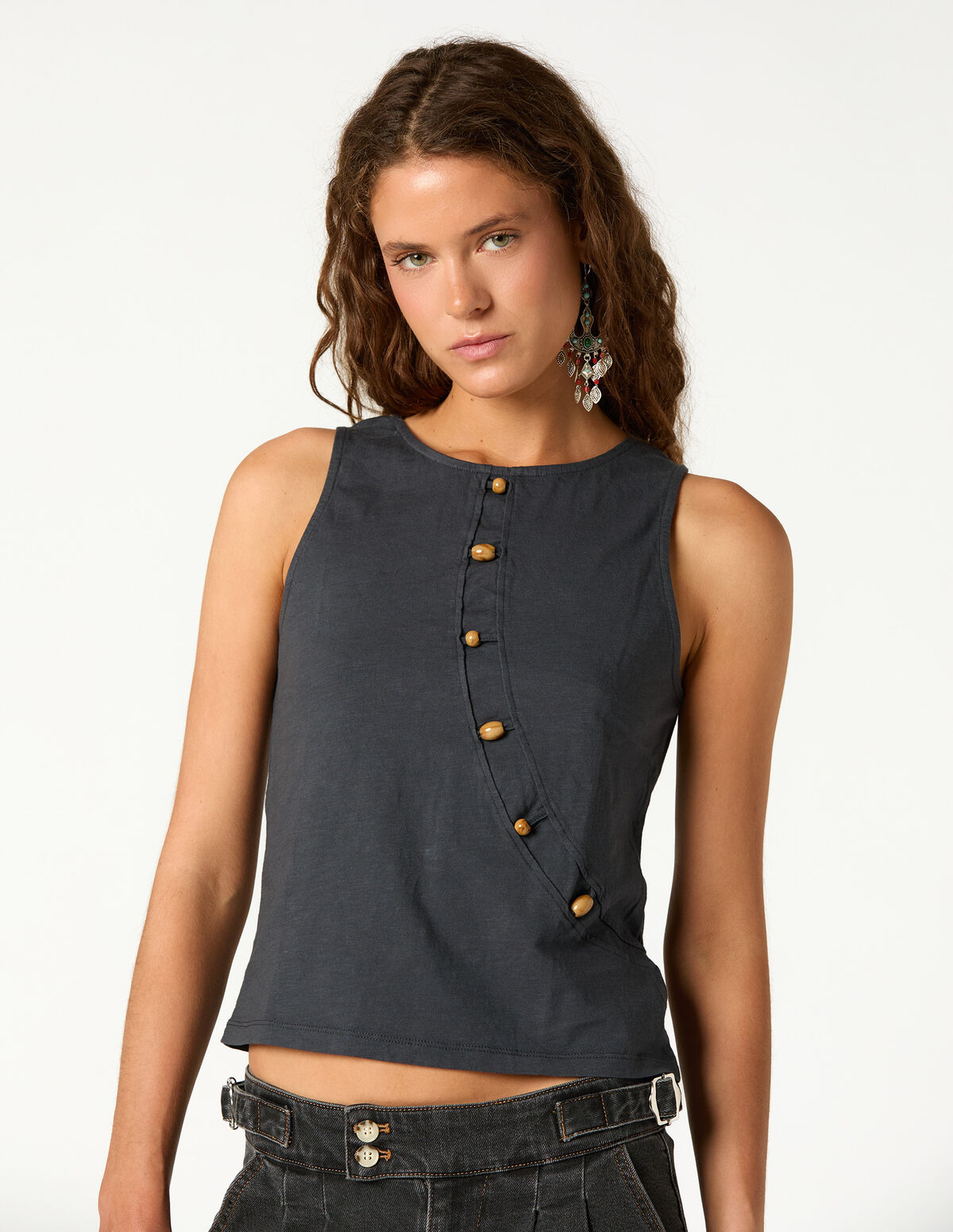 ANTHRACITE CUT OUT T-SHIRT