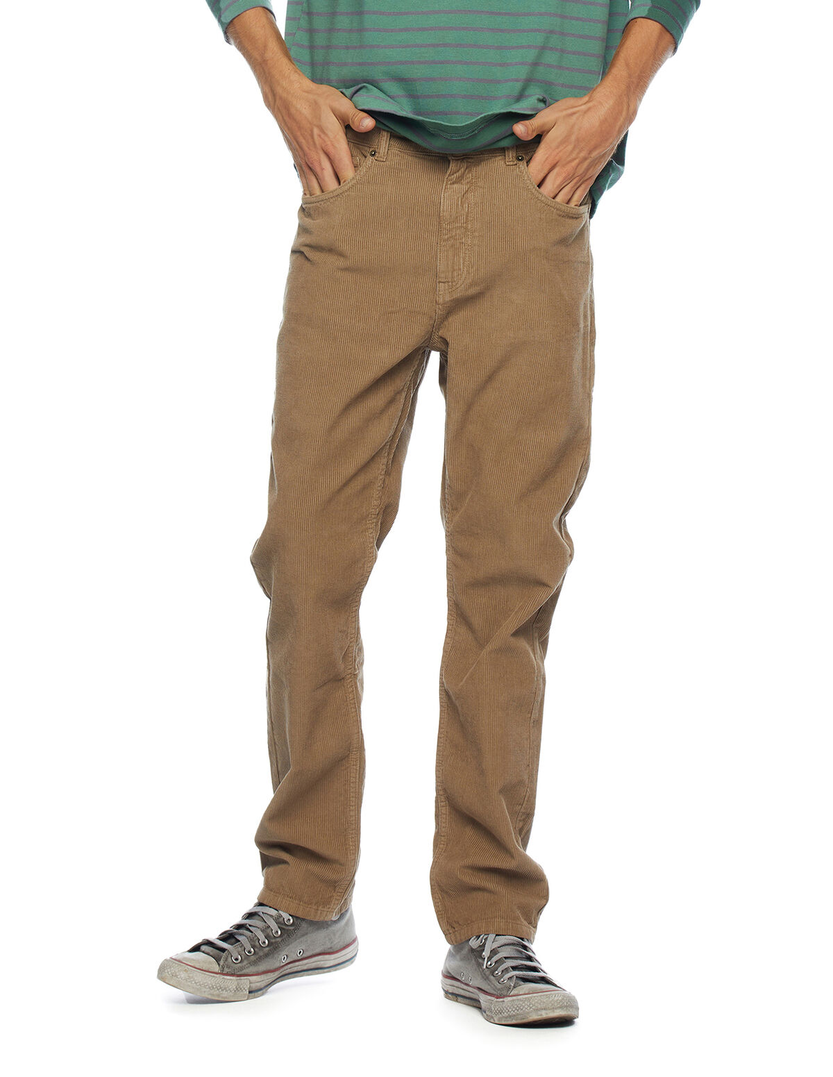 PANTALON CINQ POCHES VELOURS CÔTELÉ MARRON
