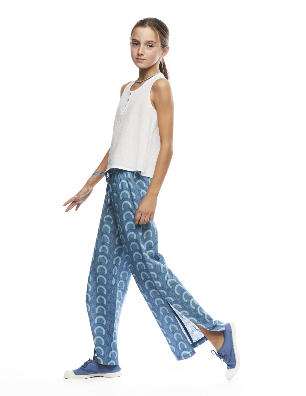 Pantalón largo circulos azul
