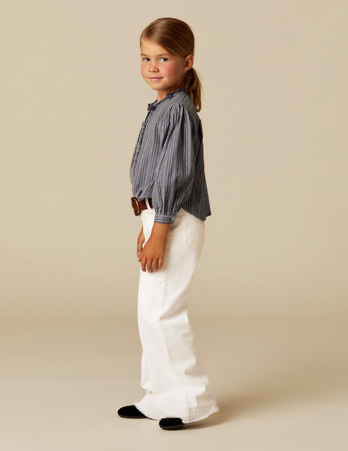 BLUE LUREX STRIPED SHIRT