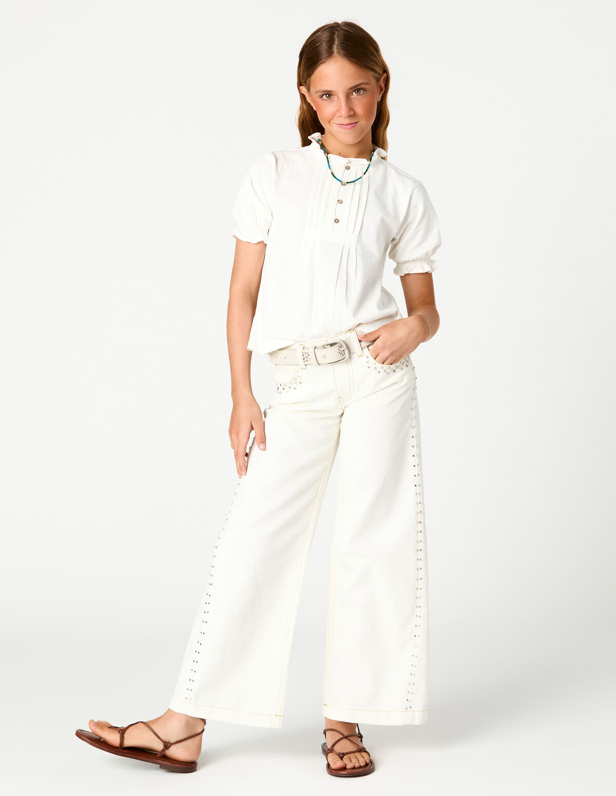 PANTAL&Oacute;N BLANCO TACHAS MINI