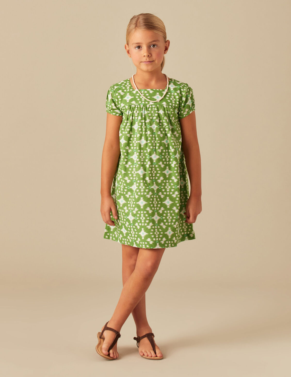 GREEN IKAT DRESS