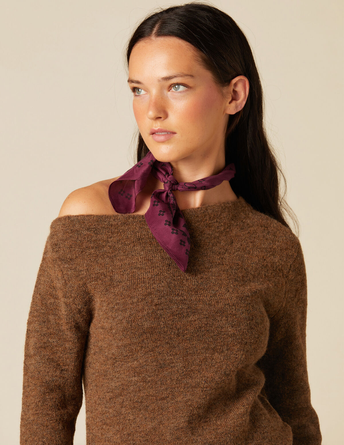 BROWN ASYMMETRIC TOP