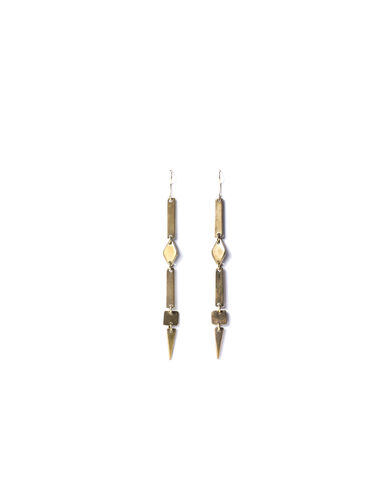 Gold square diamond shape mix earrings - View all > - Nícoli