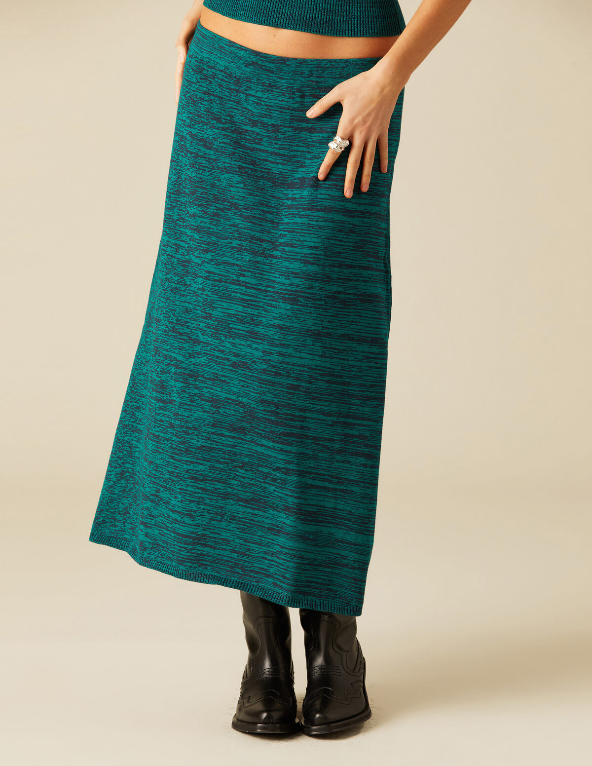 FALDA JASPEADA VERDE